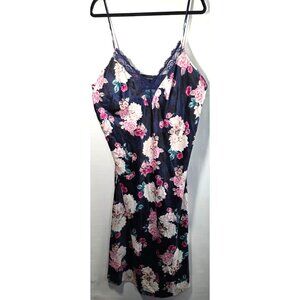 INC International Concepts Nightgown Plus Size XXL 2X XX Floral Lace Satiny Slip
